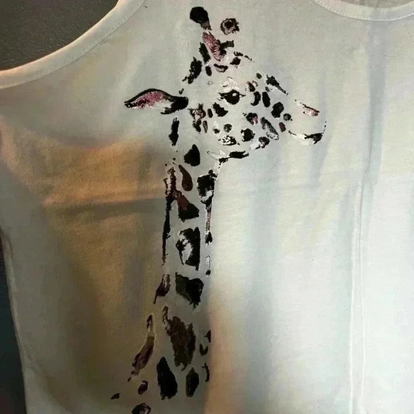 NWT Sparkly Giraffe Pajama Tank Top by Ambrielle Sz L and 100% Cotton - Picture 2 of 4